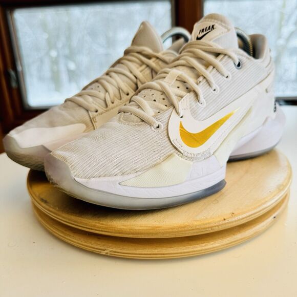 NIKE‎ ZOOM FREAK 2 ID Men’s 6.5 WHITE GOLD BASKETBALL SHOES RARE CW0619-991 - Picture 2 of 7